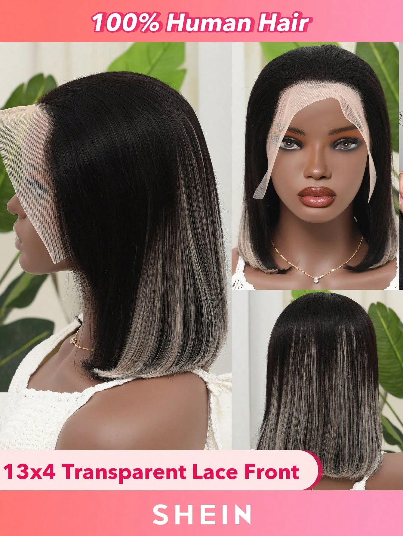 13x4 Transparent Lace Front Two Tone Human Hair Bob Wig