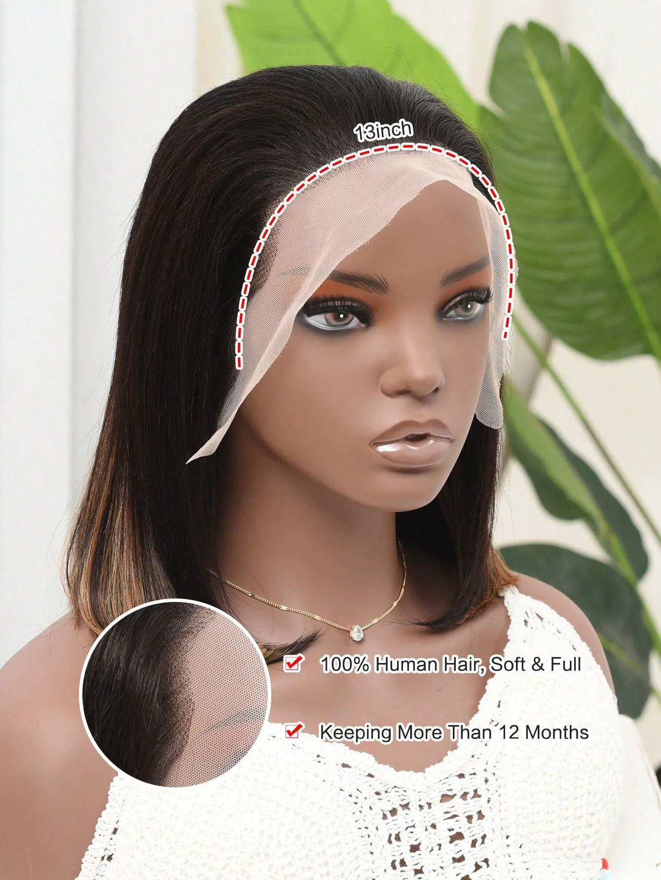 13x4 Transparent Lace Front Two Tone Human Hair Bob Wig