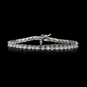 14K White Gold Estate Diamond Tennis Bracelet