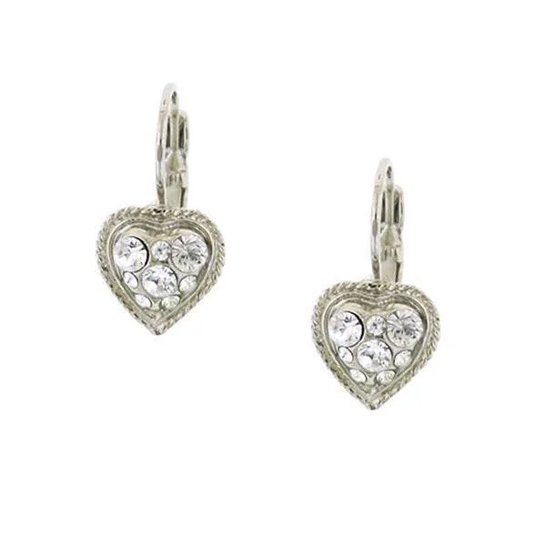 1928 Jewelry Crystal Heart Drop Earrings