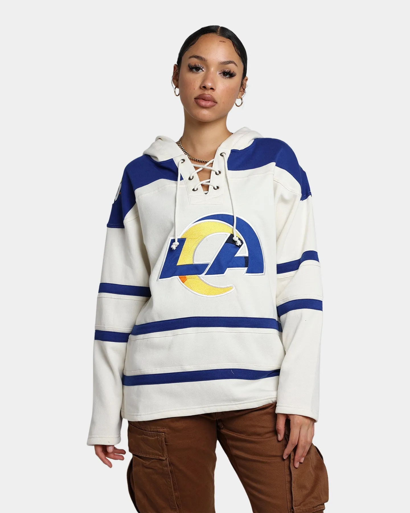 47 Brand Los Angeles Rams Superior Lacer Hoodie Cream