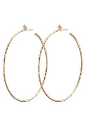 6cm Rugiada Single Diamond Hoops