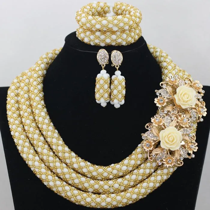 African Beads Jewelry Set Nigerian Wedding for Brides Party