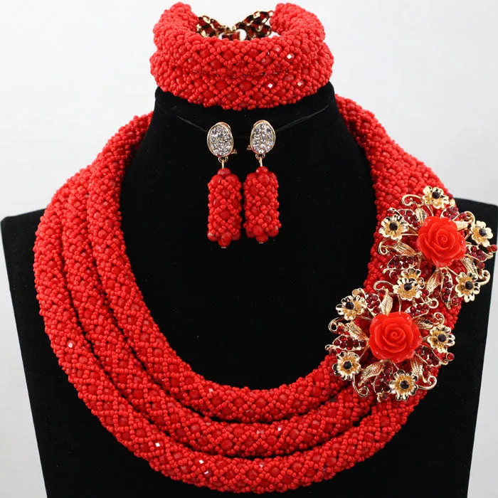 African Beads Jewelry Set Nigerian Wedding for Brides Party