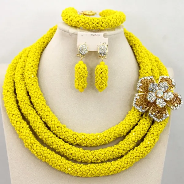 African Beads Jewelry Set Nigerian Wedding for Brides Party