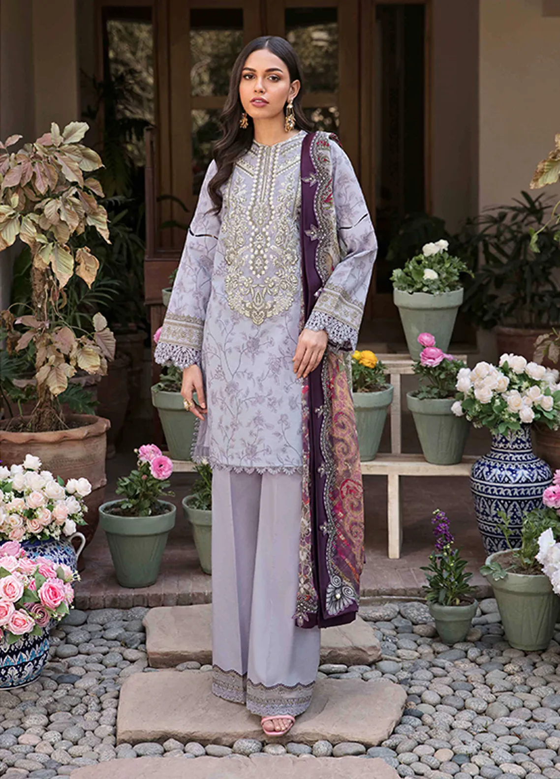 Afsanah By Seran Embroidered Lawn Unstitched 3 Piece Suit - 02