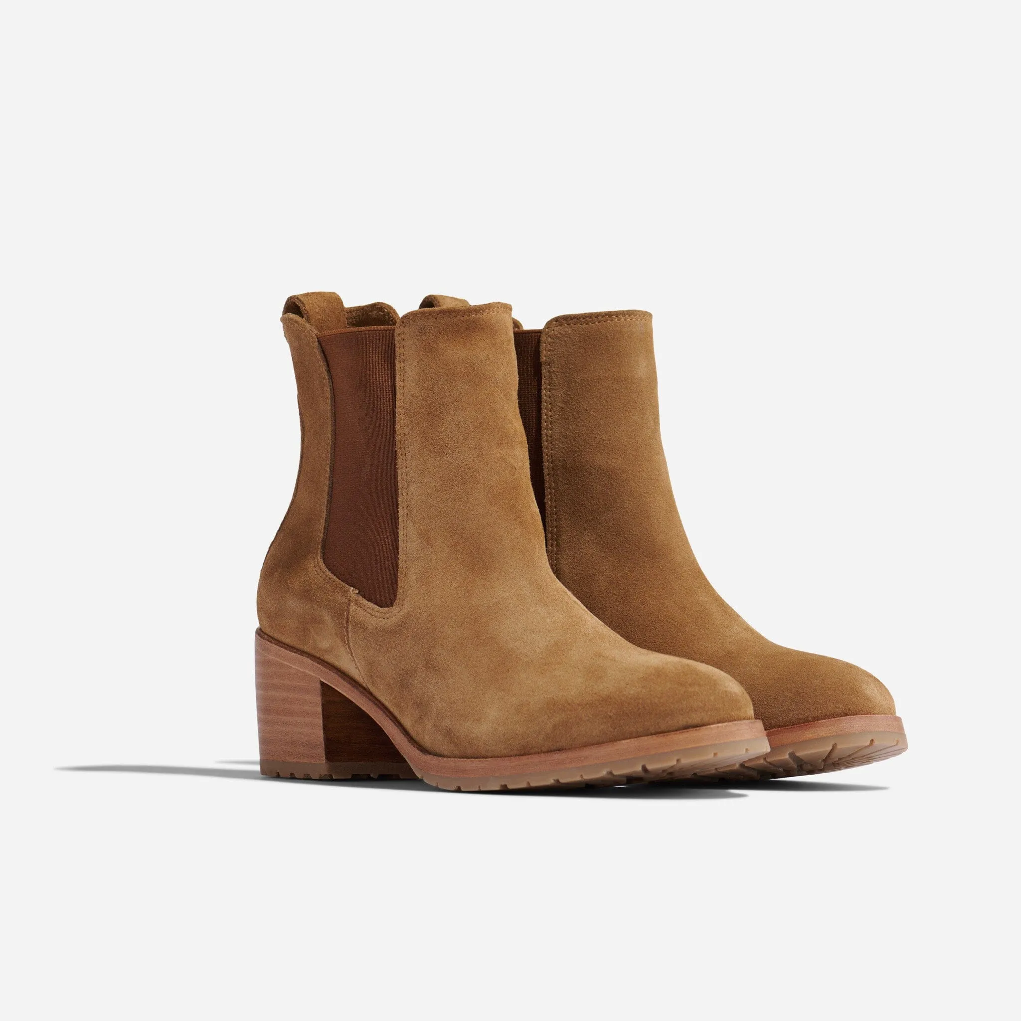 Ana Go-To Heeled Chelsea Boot Taupe Suede