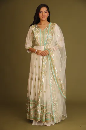 Anarkali Georgette Embroidered Suit with Sequins work.