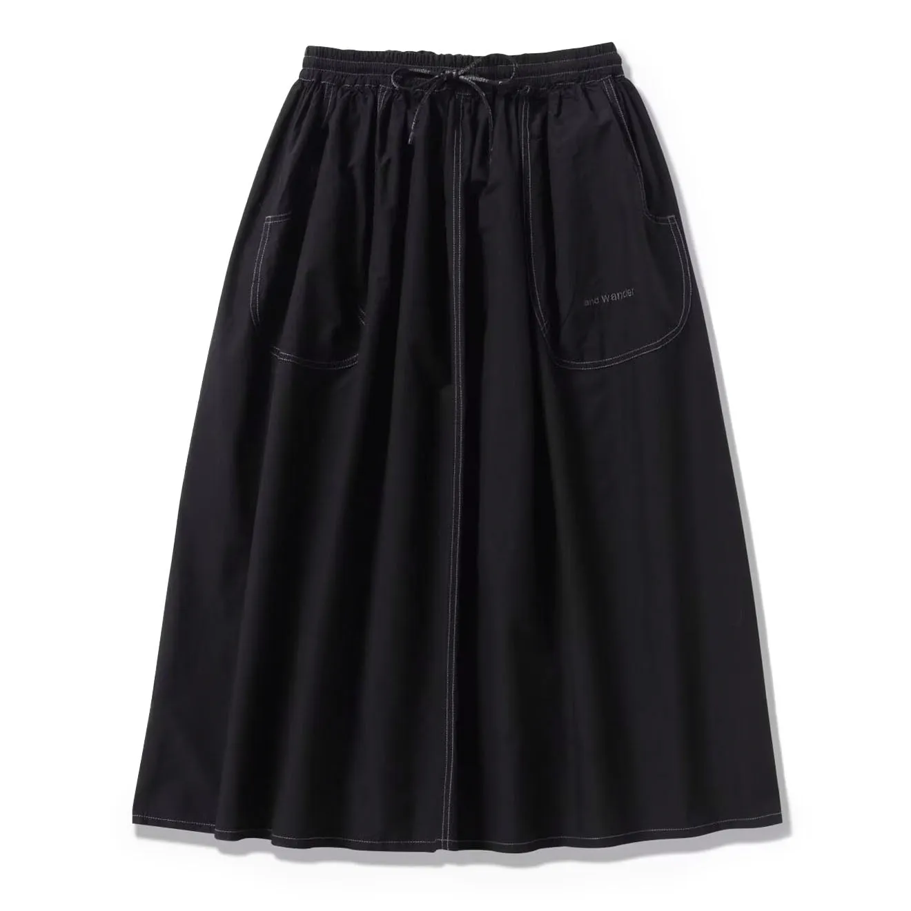 And Wander Womens C/N Rip Skirt Black