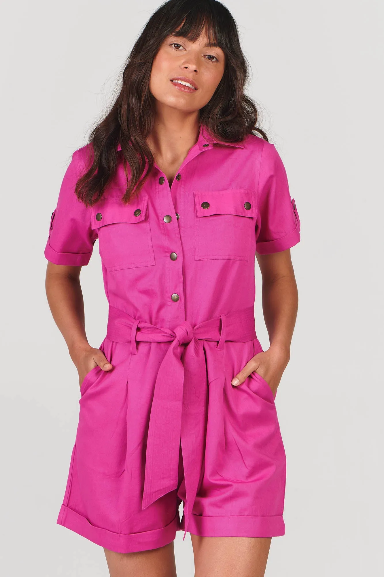 Angie Playsuit Fuchsia Pink