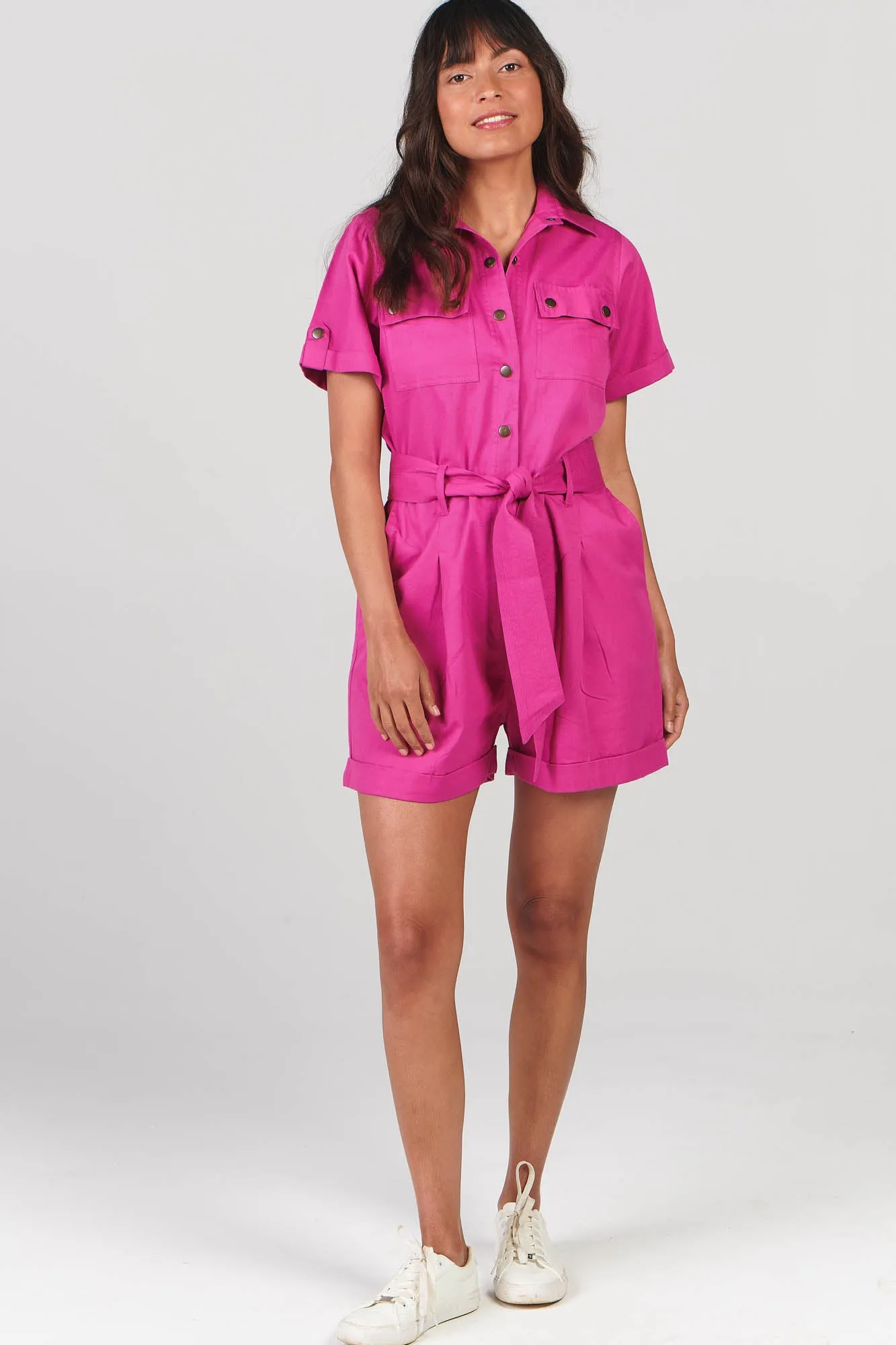 Angie Playsuit Fuchsia Pink