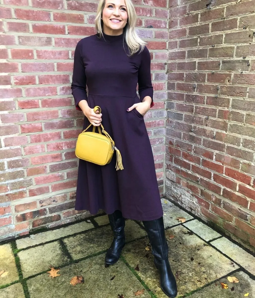 Aubergine Nerissa Fit & Flare Dress