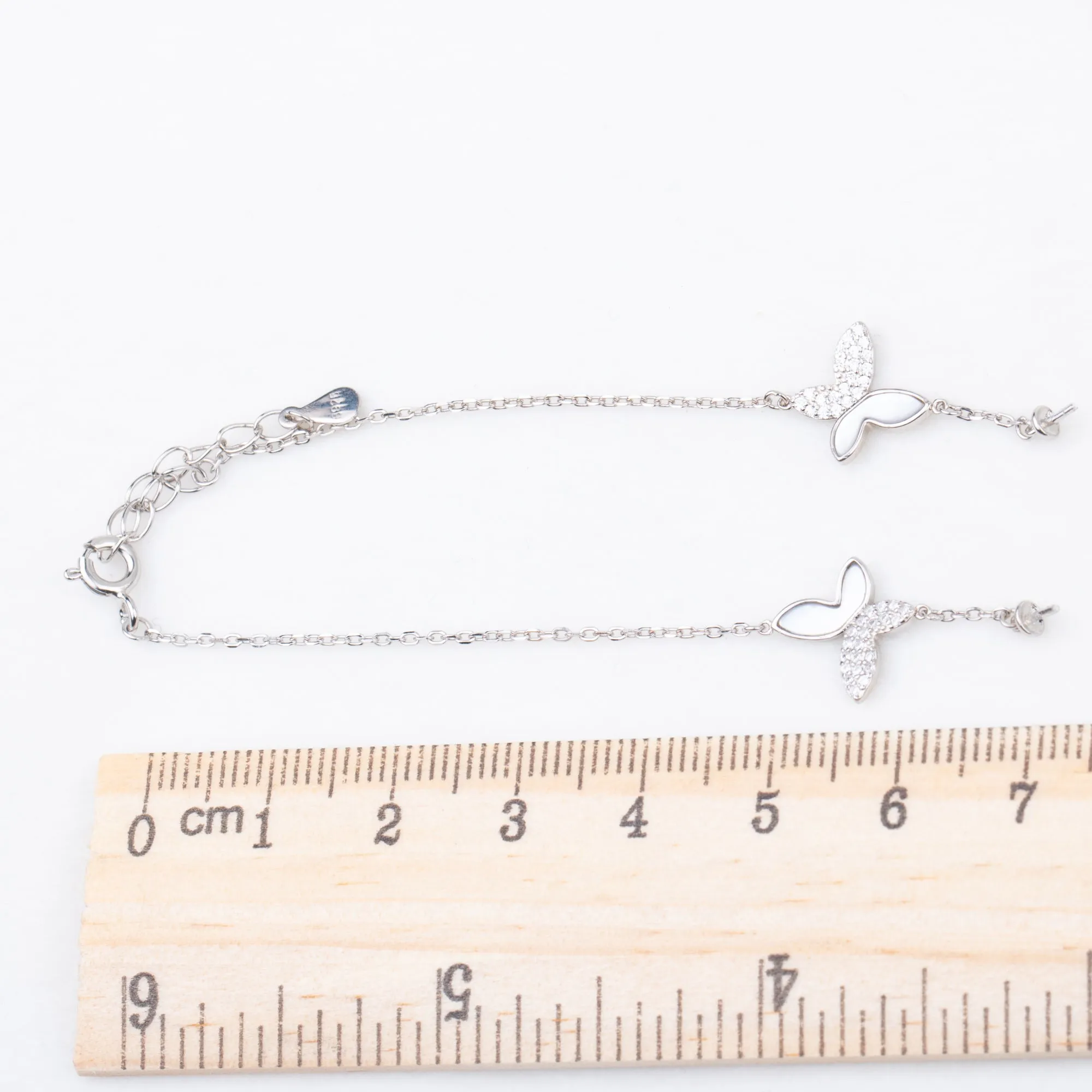 b010216  DIY 7-8mm Natural Freshwater pearl bracelet accessory 925 sterling silver adjustable chain bracelet for women