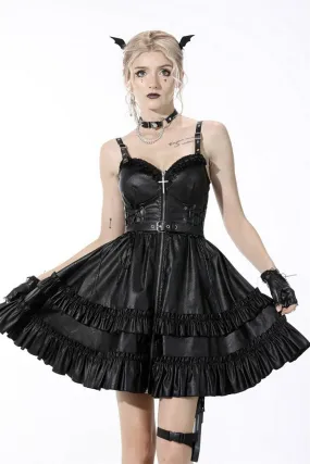 Bad Girl Ruffle Leather Dress