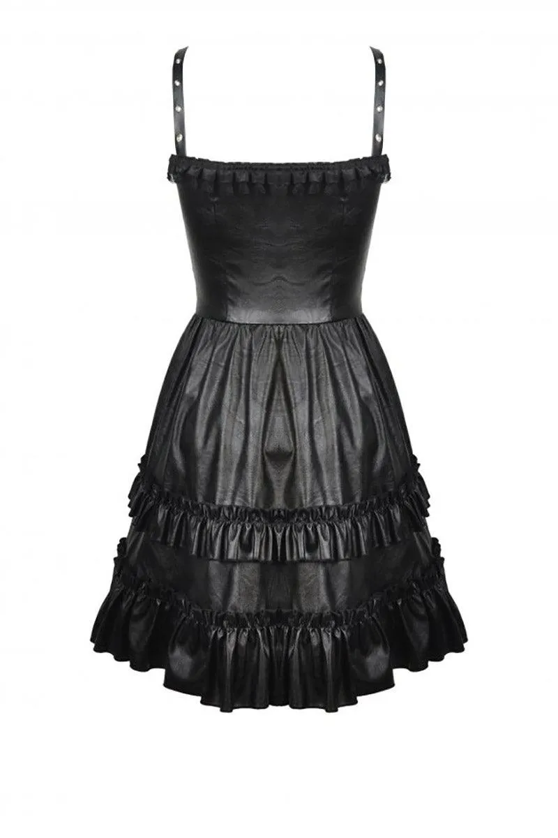 Bad Girl Ruffle Leather Dress