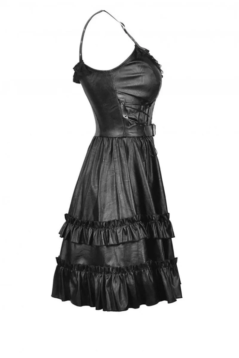 Bad Girl Ruffle Leather Dress