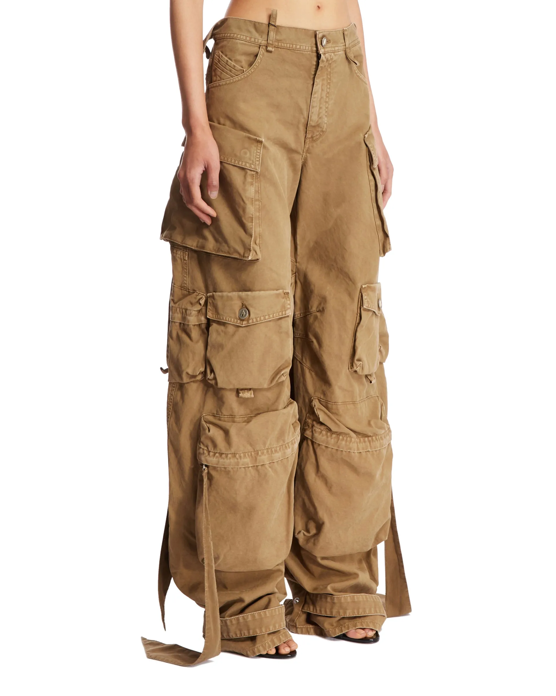 Beige Overside Cargo Pants