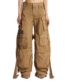 Beige Overside Cargo Pants