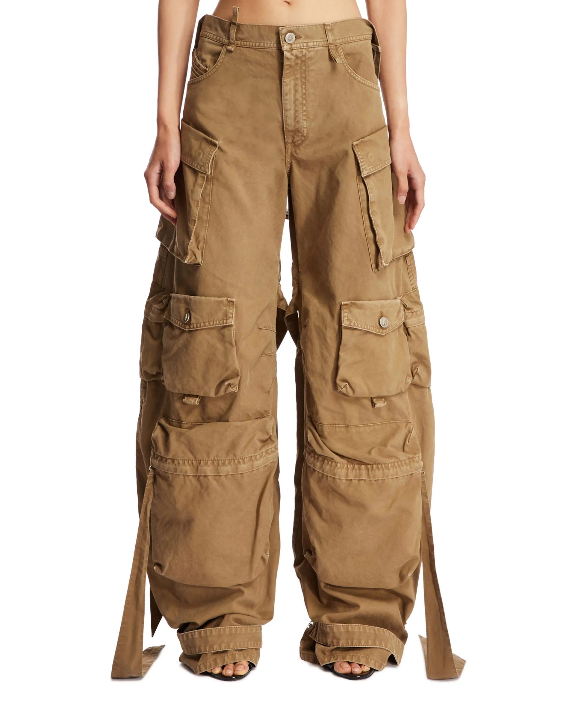 Beige Overside Cargo Pants