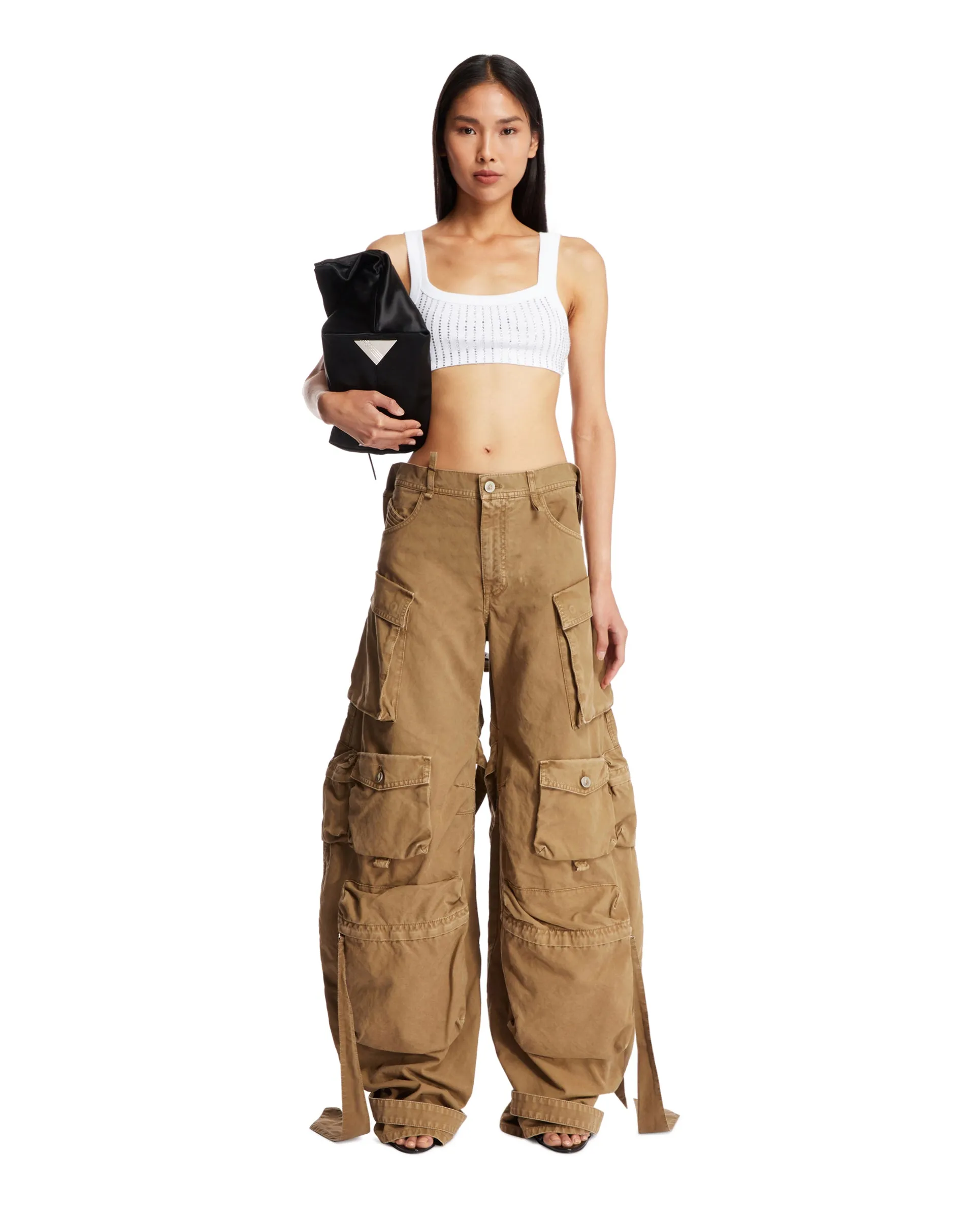 Beige Overside Cargo Pants