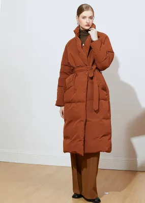 Belted Puffer Down Coat