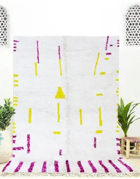 Beni Mrirt Moroccan Wool Pink Yellow Cream Rug