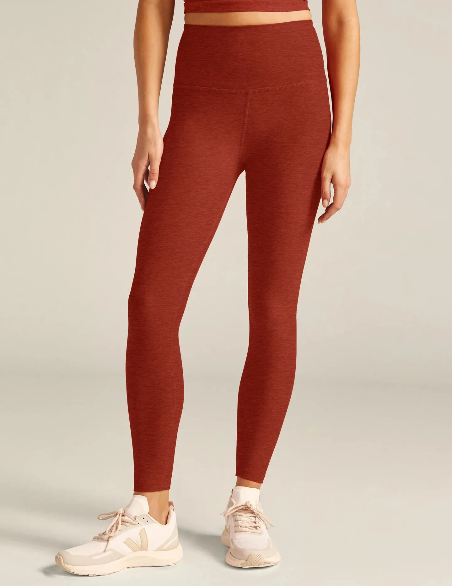 Beyond Yoga Caught in the Midi Legging - Red Sand Heather