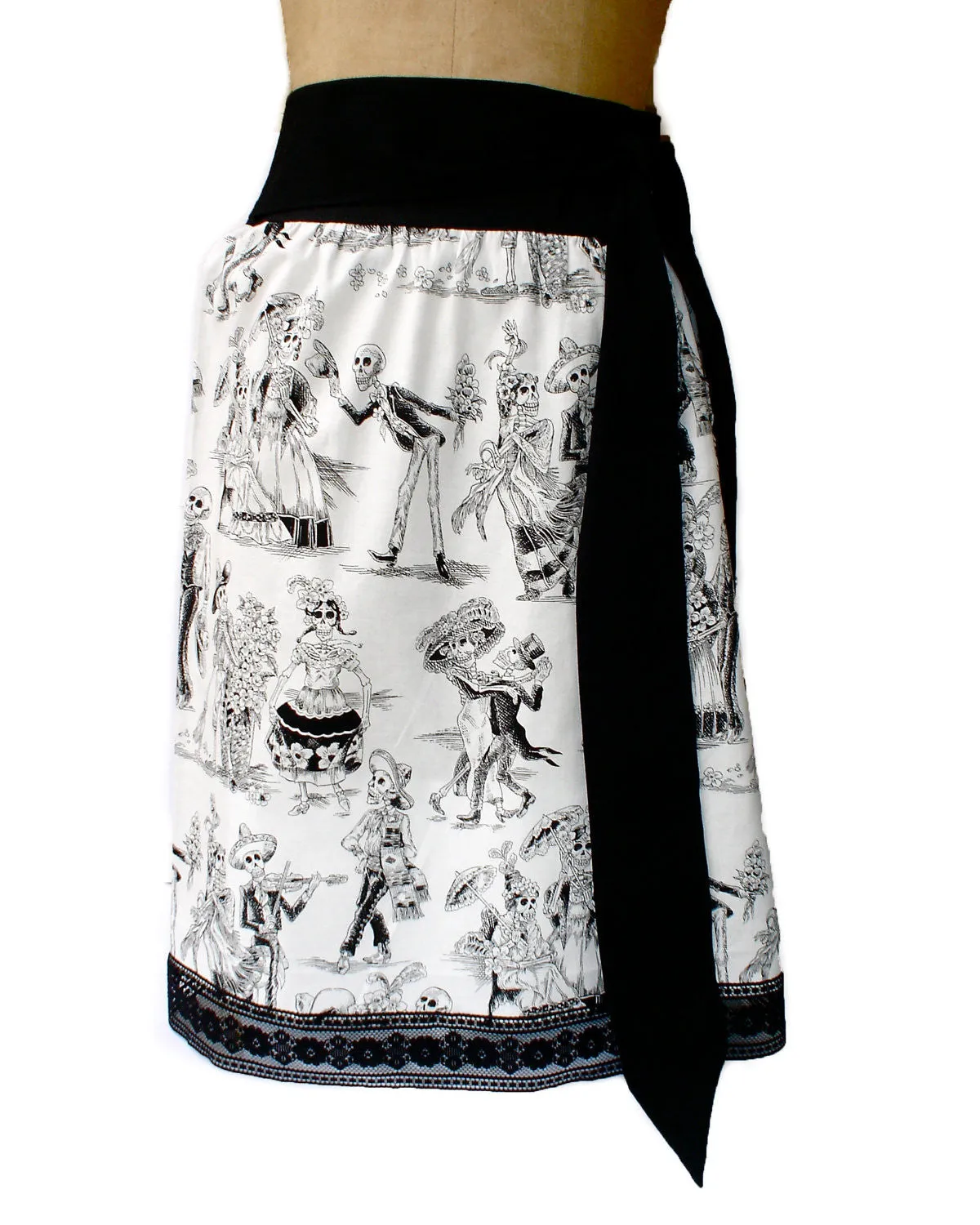 Black and White Day Of The Dead Inspired Skirt #S-TH720