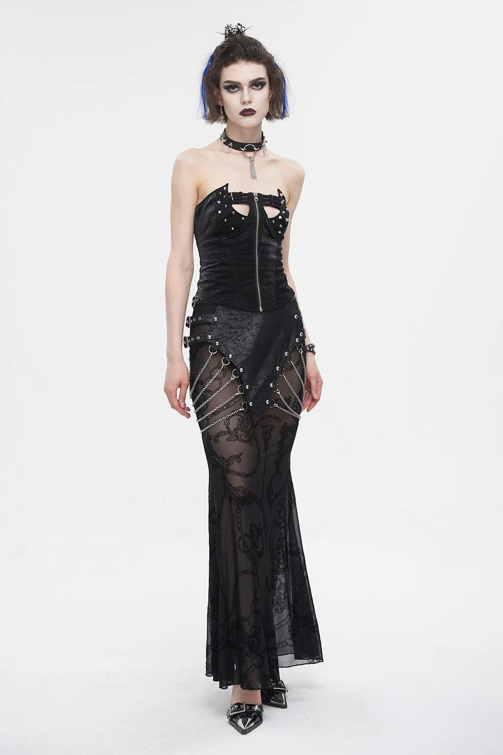 Black Ashes Mermaid Maxi Skirt