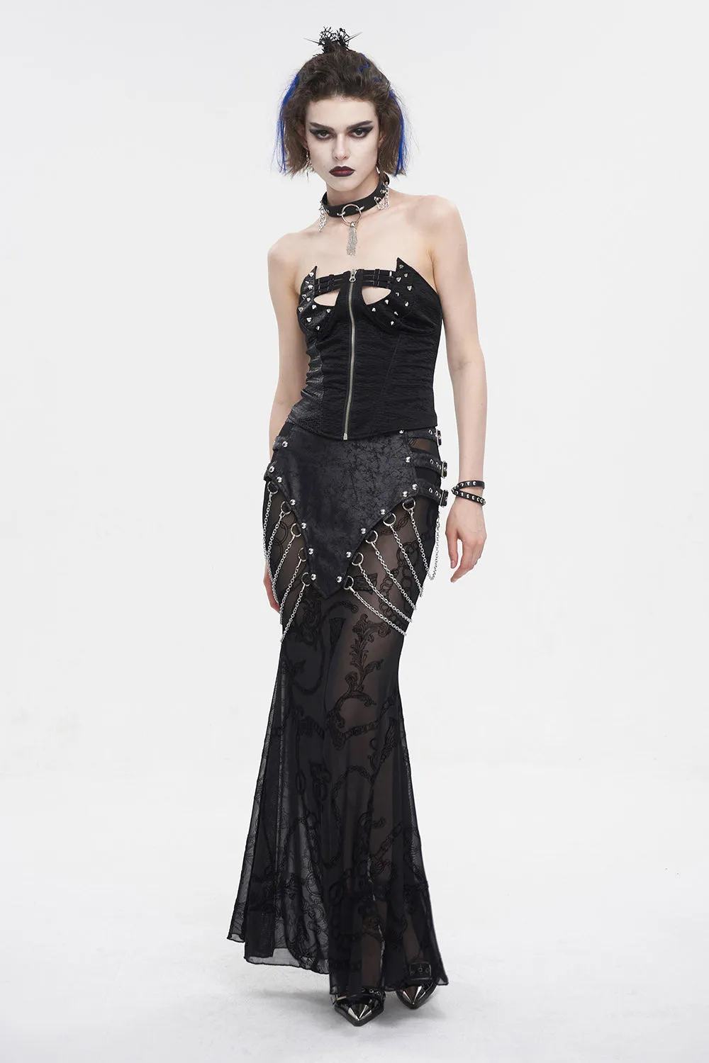 Black Ashes Mermaid Maxi Skirt