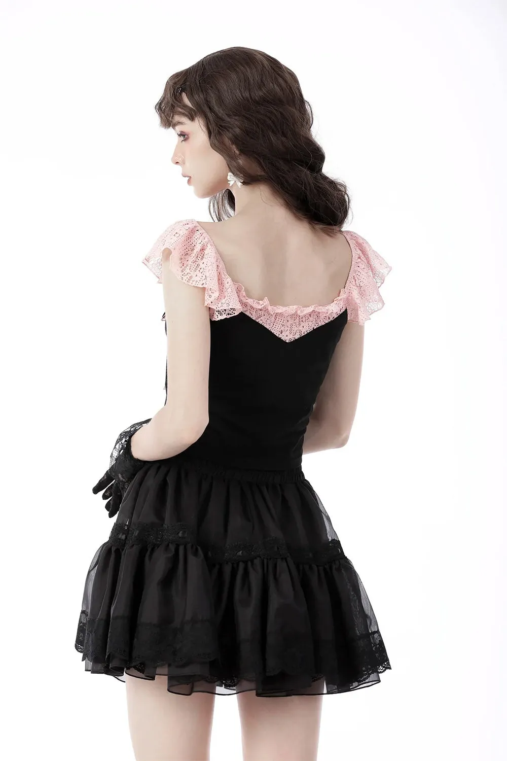 Black Cupcakes Ruffle Skirt