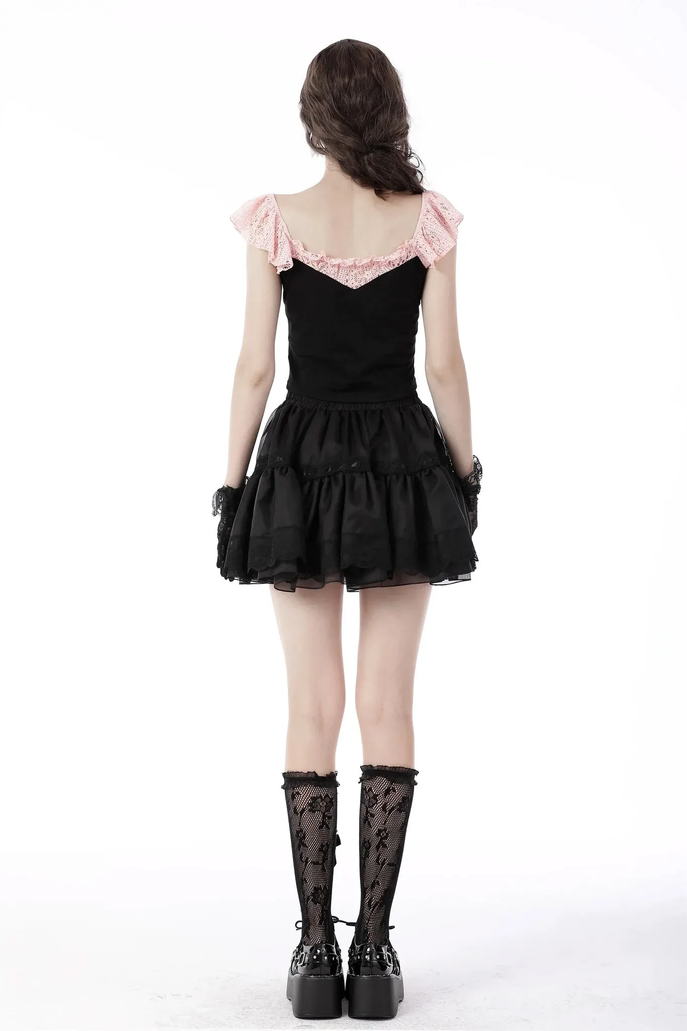 Black Cupcakes Ruffle Skirt