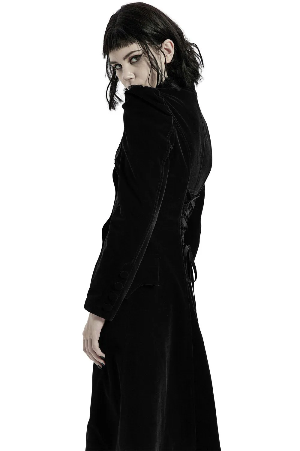 Black Dahlia Velvet Coat [BLACK]