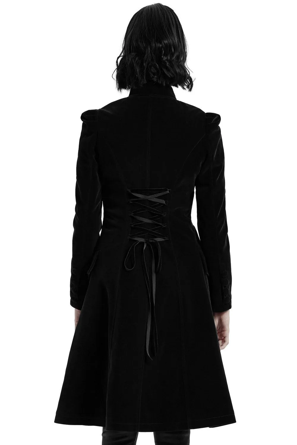 Black Dahlia Velvet Coat [BLACK]