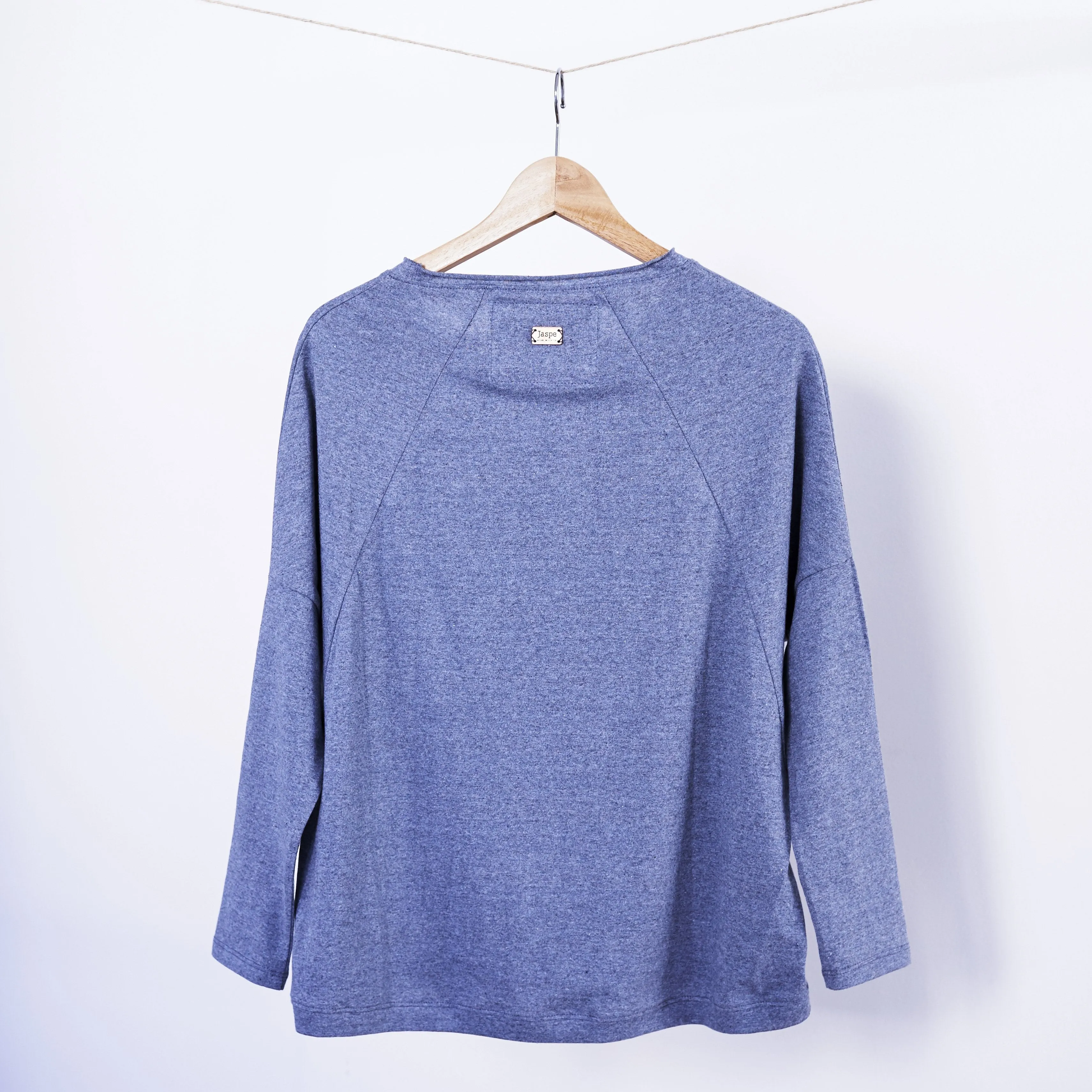 Blusa Ana - Recycled Denim Jersey Top - Orange Vintage