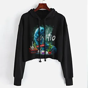 Caterpillar Crop Top Hoodie