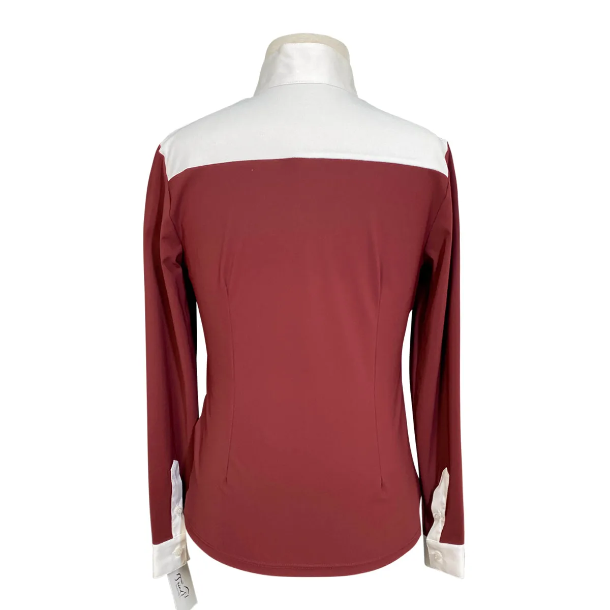 Cavalleria Toscana Long Sleeve Show Shirt in Burgundy/White - Children's Medium