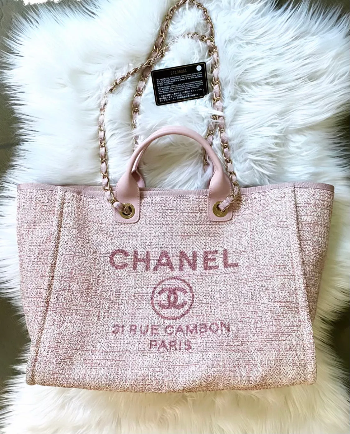 Chanel deauville tweed bag