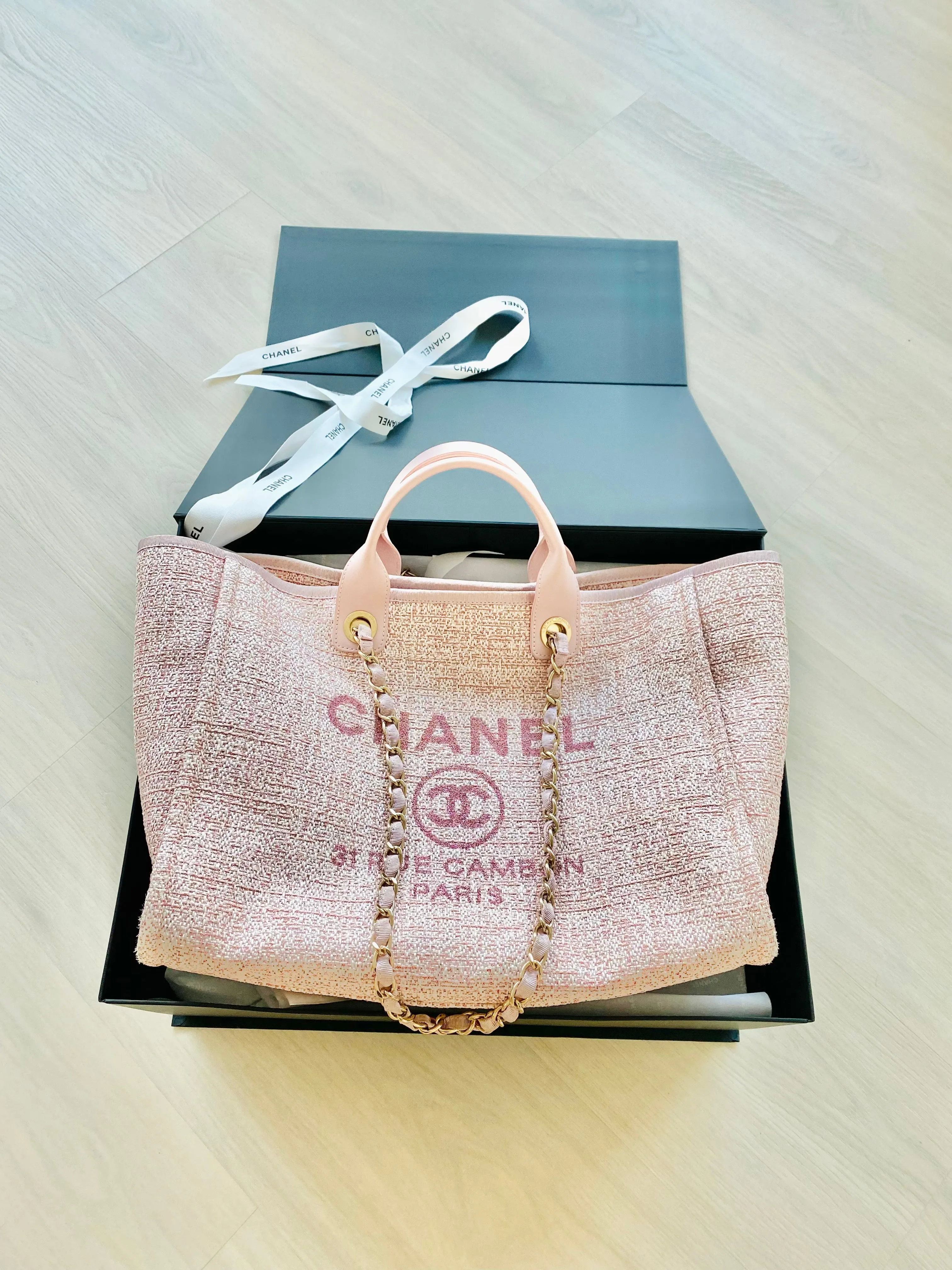 Chanel deauville tweed bag