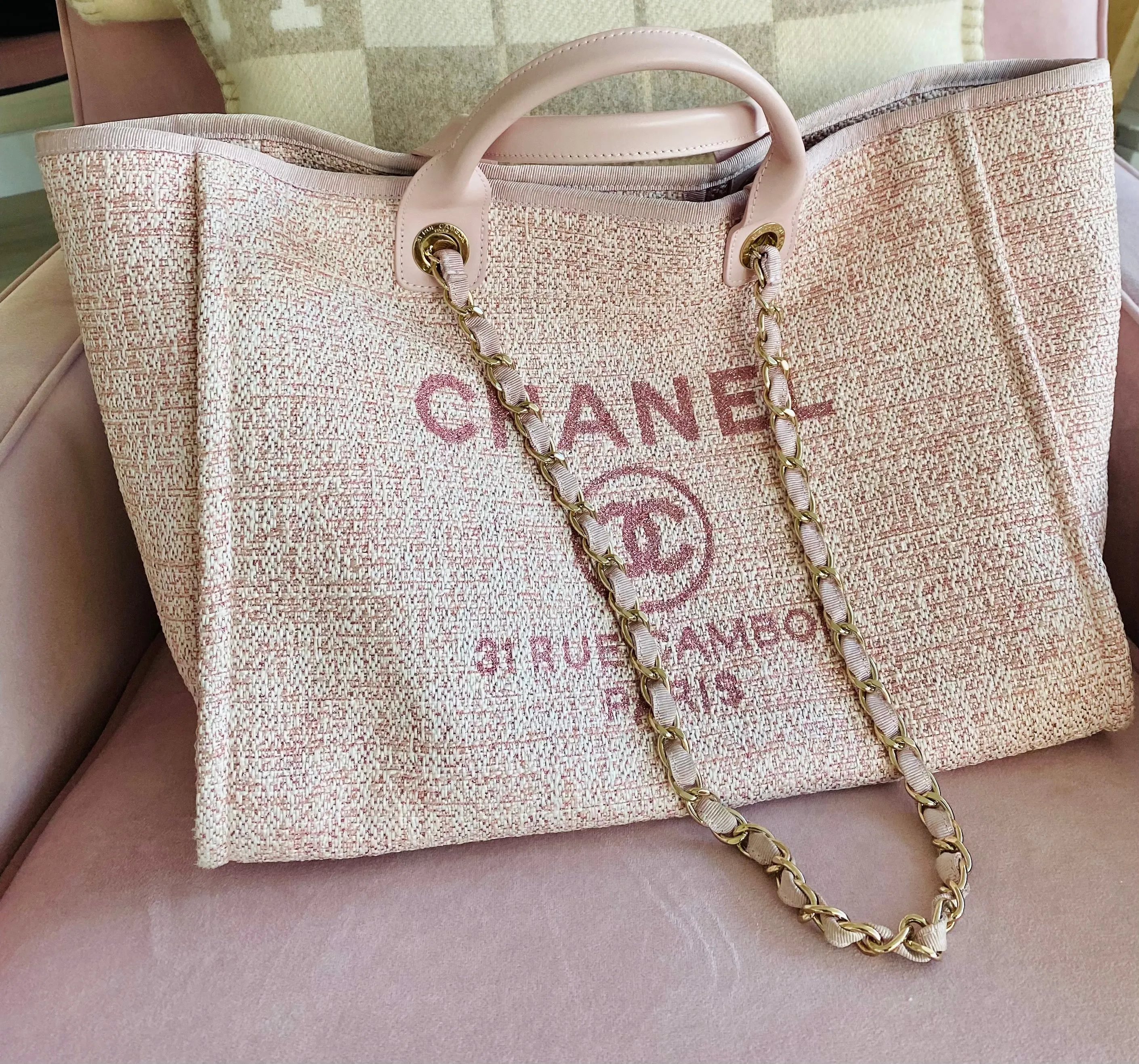 Chanel deauville tweed bag