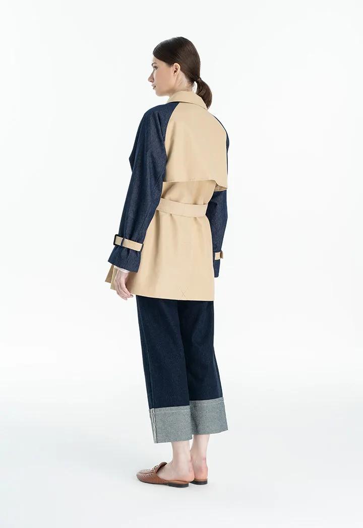 Contrast Trench Coat Design Outer Jacket