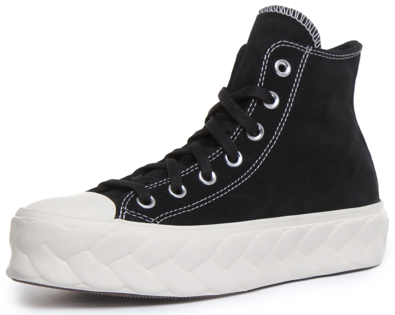 Converse 568687C CT All Star Hi Platform Trainer In Black For Women