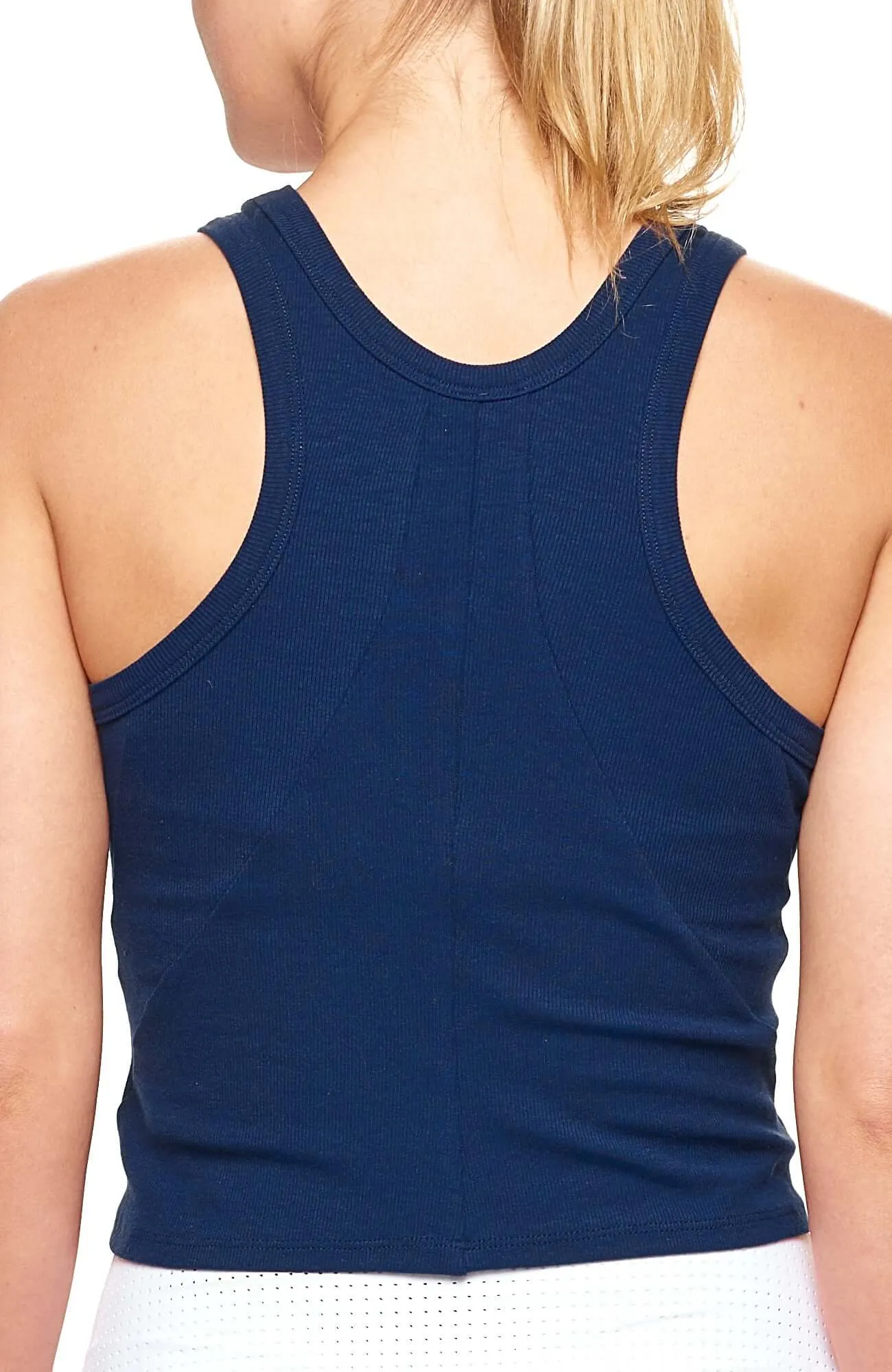 Court Chic Ribbed Tank Marine Navy