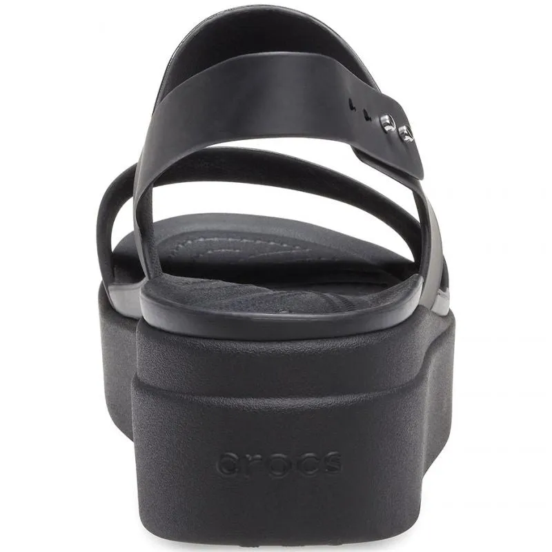 Crocs Womens Brooklyn Low Wedge Sandals - Black