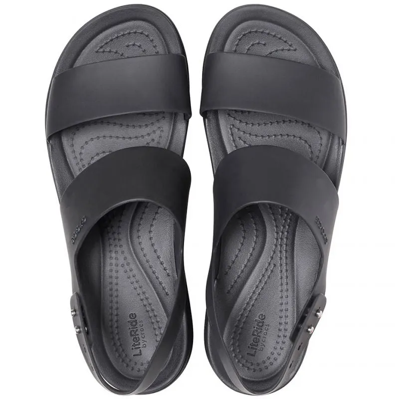 Crocs Womens Brooklyn Low Wedge Sandals - Black