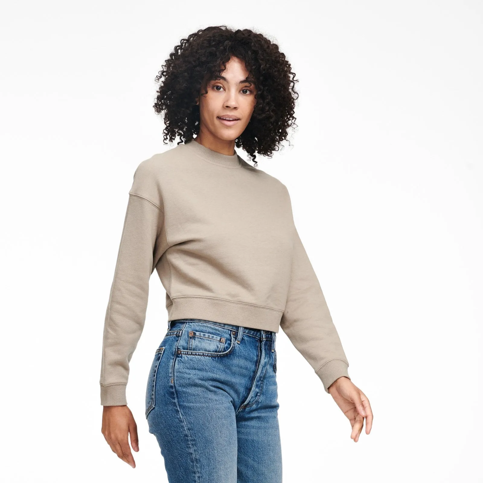 Cropped Fleece Sweatshirt