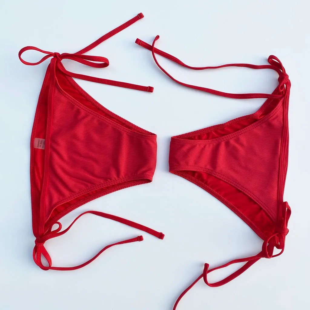 Cusp Tie Bottom (Wide) - Red Ribbed