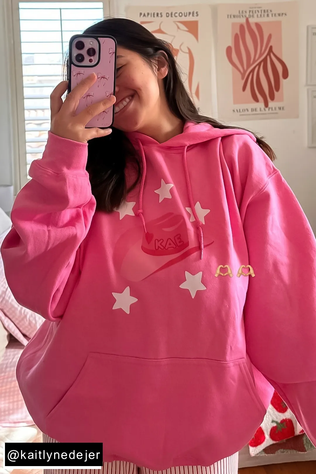 Custom Monogram Cowgirl Pink Hoodie