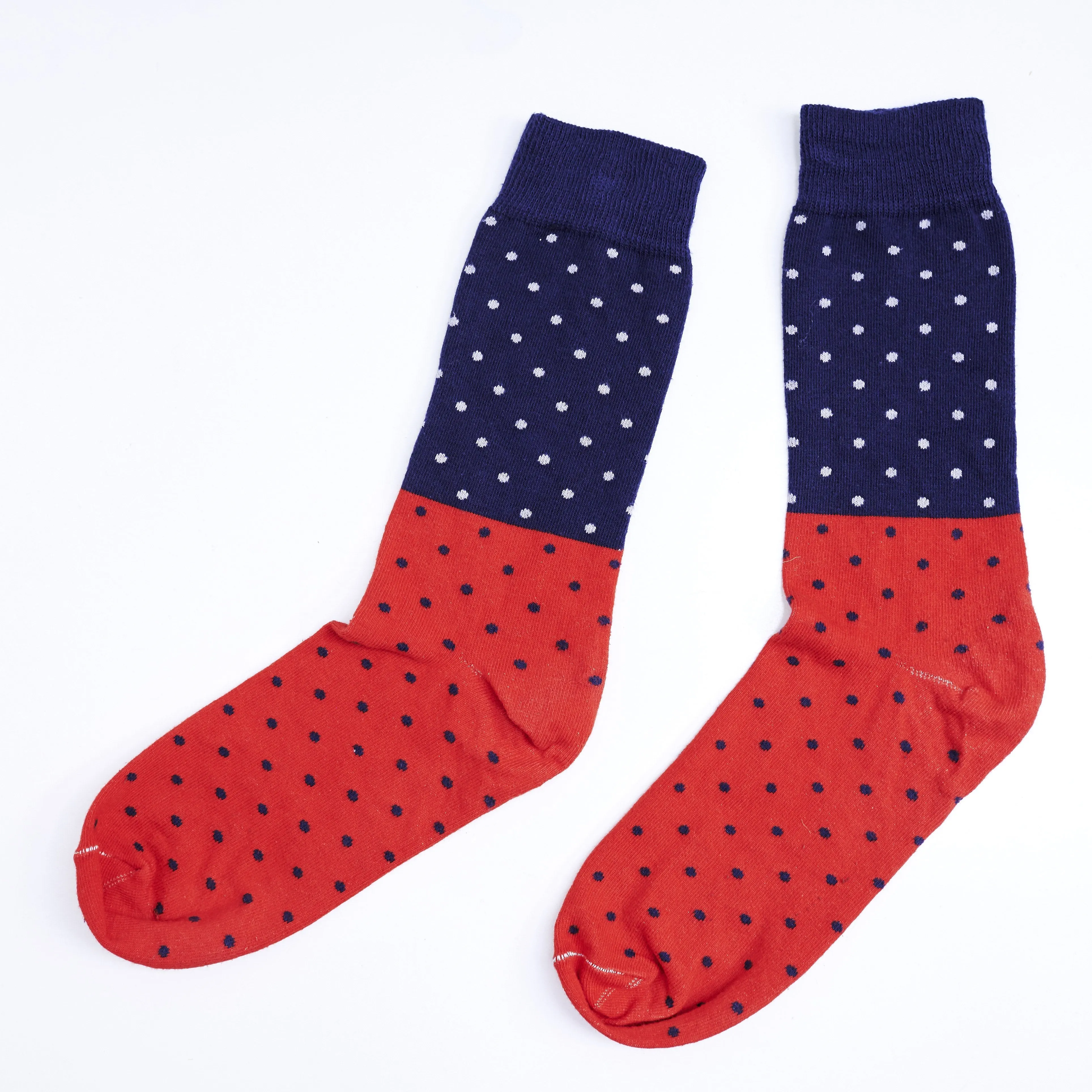 Dress Socks - Spot The Dot Red & Blue