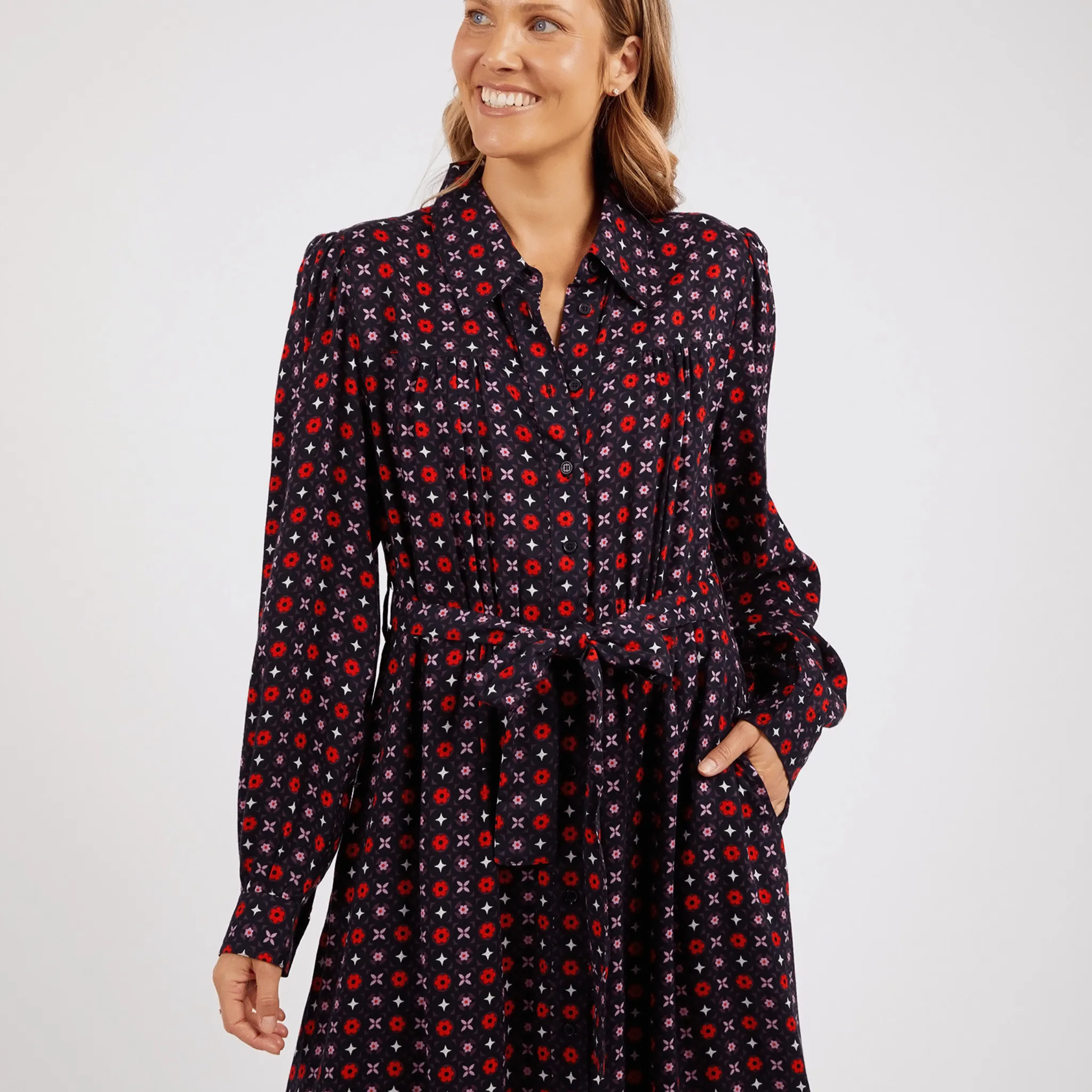 Elm Jessie Geo Shirt Dress